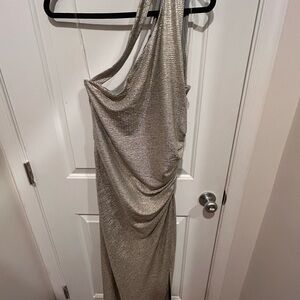 Glamorous One-Shoulder Metallic Dress